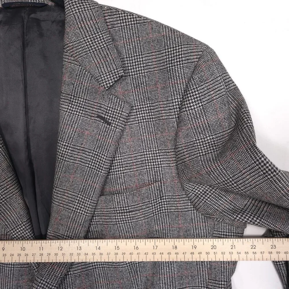 BROOKS BROTHERS Loro Piana WOOL Blazer Sport Coat Size 42 Gray Plaid ITALY 120’s